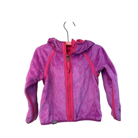 North Face Girls Reversible Pink Purple Fleece Lined Jacket Sz 6 - Picture 3 of 9